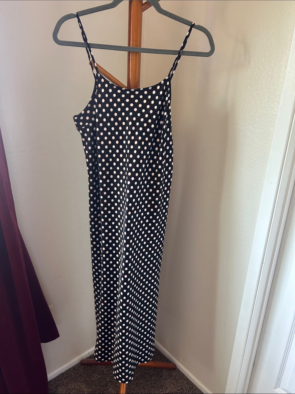 a new day Black & White Polka Dot Spaghetti-Strap Maxi Dress